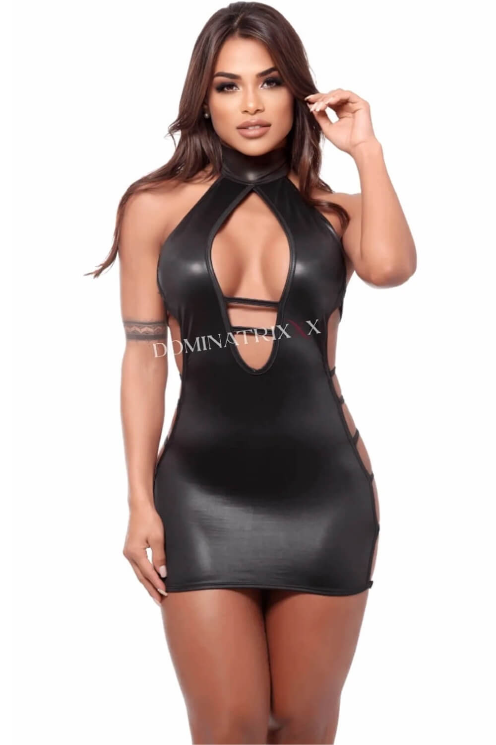 Mini Vestido Frente Única com Tiras