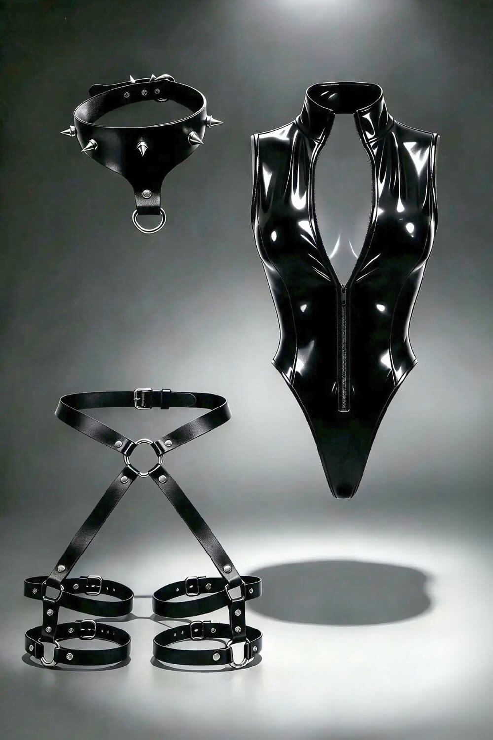 Bodysuit, Choker e Harness Cassie - Kit 3 Peças
