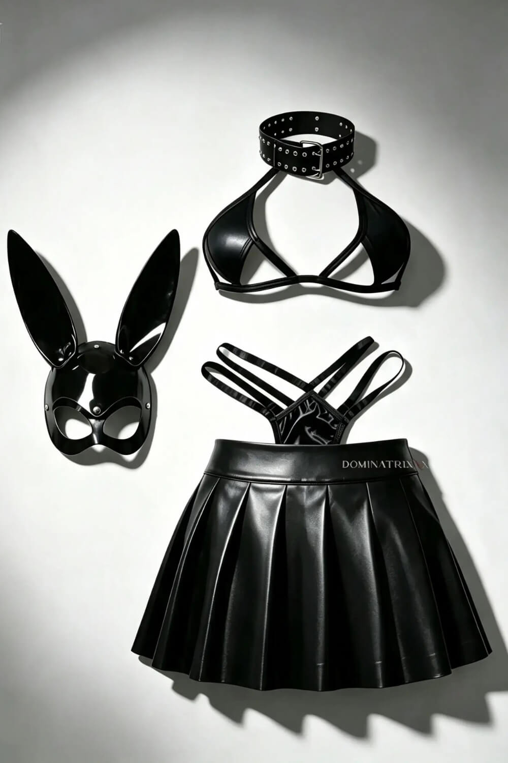 Conjunto Bruma com Saia Blair, Choker e Máscara Bunny